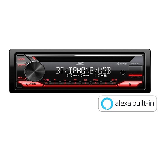 JVC KD-T812BT Car Stereo Receiver & CD Player - Alexa, Bluetooth & USB/AUX Input