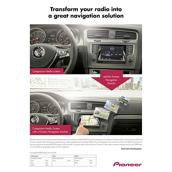 Pioneer AVIC-F260VAG Plug n Play Add-on Navigation Unit Pioneer AVIC-F260VAG Plug n Play Add-on Navigation Unit