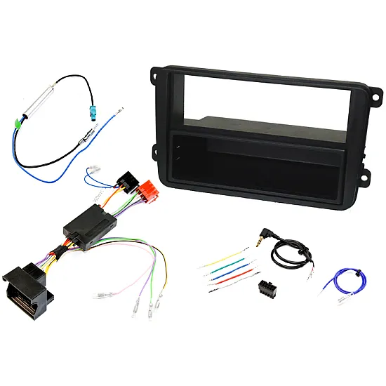 Skoda with RCD210 Radio Single DIN Stereo Upgrade Fascia, SWC Fitting Kit