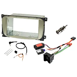 Ford (OVAL Radio) Double DIN Car Stereo Fascia SWC CAN Fitting Kit (Silver)