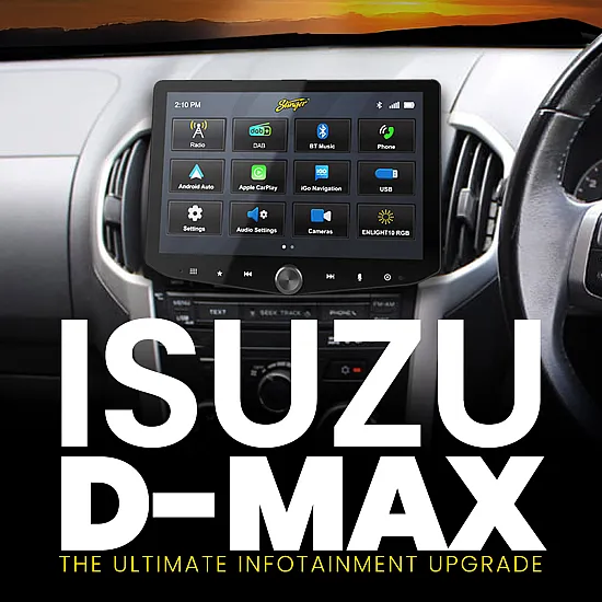 Stinger 10 inch Multimedia CarPlay, Android Auto DAB Stereo for Isuzu D-Max, MU-X Grey