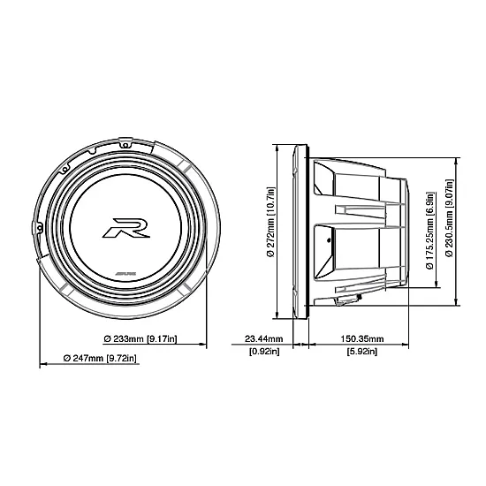 Alpine R2-W10D2 R-Series 10-inch (25cm) Car Subwoofer with Dual 2-Ohm Voice Coils Alpine R2-W10D2 R-Series 10-inch (25cm) Car Subwoofer with Dual 2-Ohm Voice Coils