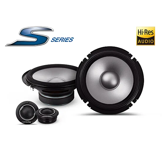 Alpine S2-S65C S-Series 16.5cm 6.5" High Res 240W Component Car Speakers Alpine S2-S65C S-Series 16.5cm 6.5" High Res 240W Component Car Speakers