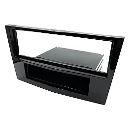 Vauxhall Single DIN Car Stereo Fascia, SWC Fitting Kit (GLOSS BLACK/ PIANO BLACK)