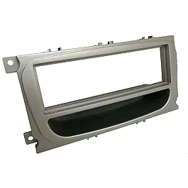 Ford (Oval Shape) Single DIN Car Stereo Upgrade Fitting Kit Silver