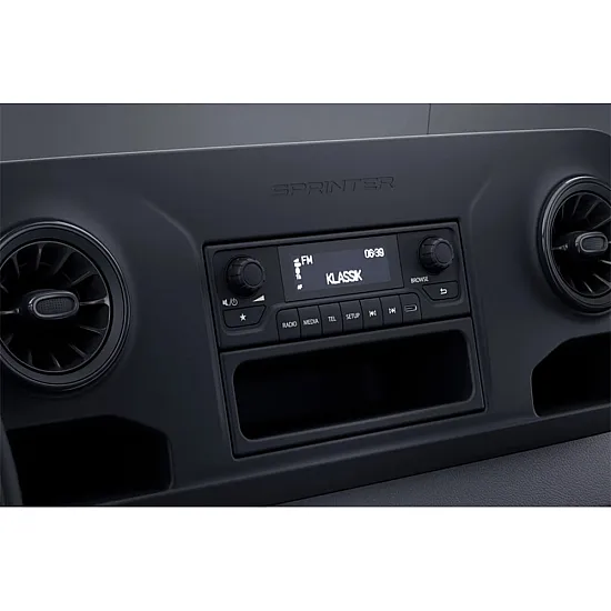 Mercedes Sprinter 2019-2023 Double DIN Car Stereo Fascia Adapter Panel (MATT BLACK)