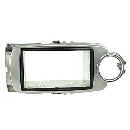 Toyota Yaris (2017-2020) Double DIN Car Stereo Fascia Adapter Panel Cage Kit (SILVER)