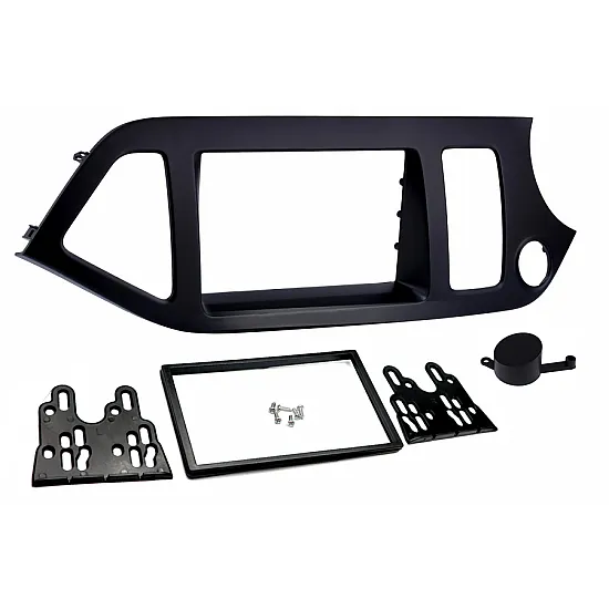 Kia Picanto (2011-2017) RHD Double DIN Car Stereo Fascia Adapter (MATT BLACK)