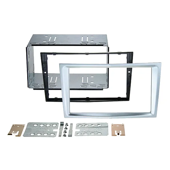 Vauxhall Corsa D 2006-2014 Double DIN Car Stereo Fitting Kit with SWC (MATT CHROME/ SILVER)