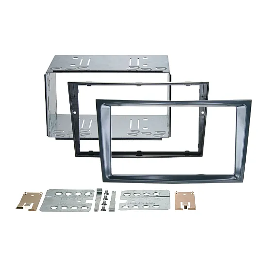 Holden Astra, Captiva Double DIN Car Stereo Fascia SWC Fitting Kit (GLOSS GREY/STEALTH BLACK)