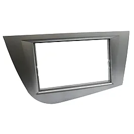 Seat Leon (2005-2012) Double DIN Car Stereo Fascia Adapter Panel (BRIGHT SILVER)