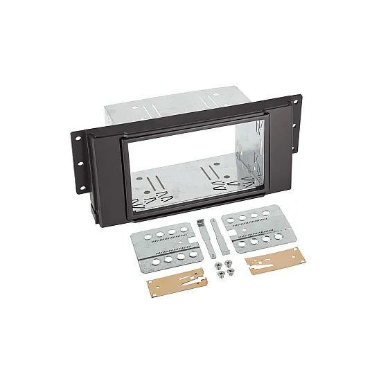 Land Rover Double DIN Car Stereo Fascia Adapter Panel and Cage Kit (MATT BLACK) Land Rover Double DIN Car Stereo Fascia Adapter Panel and Cage Kit (MATT BLACK)
