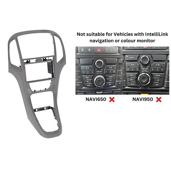 Holden Astra (2015-2016) Double DIN Car Stereo Fascia Adapter Panel Titanium Grey