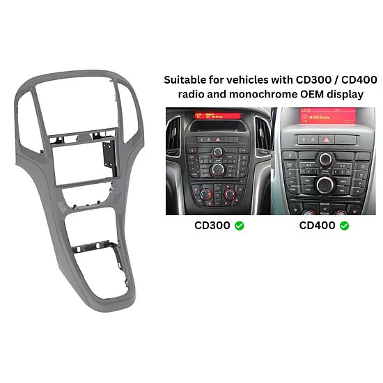 Holden Astra (2015-2016) Double DIN Car Stereo Fascia Adapter Panel Titanium Grey