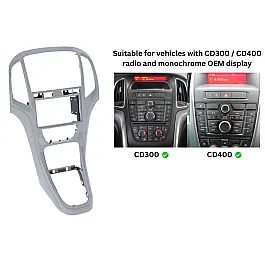 Holden Astra (2015-2016) Double DIN Car Stereo Fascia Adapter Panel Platinum Silver