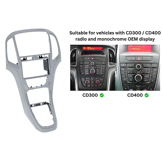Holden Astra (2015-2016) Double DIN Car Stereo Fascia Adapter Panel Platinum Silver