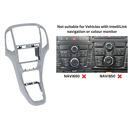 Holden Astra (2015-2016) Double DIN Car Stereo Fascia Adapter Panel Platinum Silver