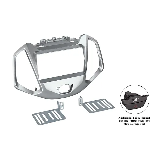 Ford Ecosport (2013-2019) Double DIN Car Stereo Fascia Adapter Panel (GLOSS SILVER)