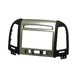 Hyundai Santa Fe Double DIN Car Stereo Fascia Adapter (MATT BLACK/ SILVER)