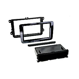 Seat Single / Double DIN Car Stereo Fascia Panel Adapter FLUSH FIT Gloss Black