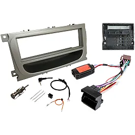 Ford (Oval Shape) Single DIN Car Stereo Upgrade Fitting Kit Silver