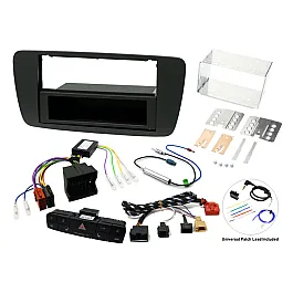 Seat Ibiza (2014-17) Single/ Double DIN Car Stereo Upgrade Fitting Kit (METALLIC BLACK / HEATED SEATS)