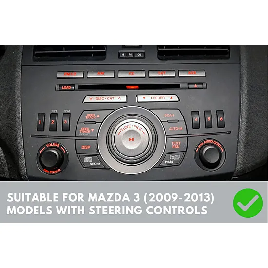 Mazda 3 (2009-2013) Single/ Double DIN Car Stereo Fascia SWC Fitting Kit
