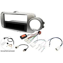 Toyota Yaris (2017-2020) Single DIN Car Stereo Upgrade Fitting Kit (SILVER)
