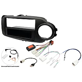 Toyota Yaris (2017-2020) Single DIN Car Stereo Upgrade Fitting Kit (MATT BLACK)