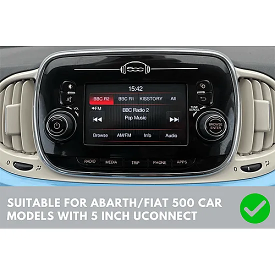 Abarth/ Fiat 500 (2016-2021) Double DIN Car Stereo Upgrade Fitting Kit (Uconnect 5 Inch)