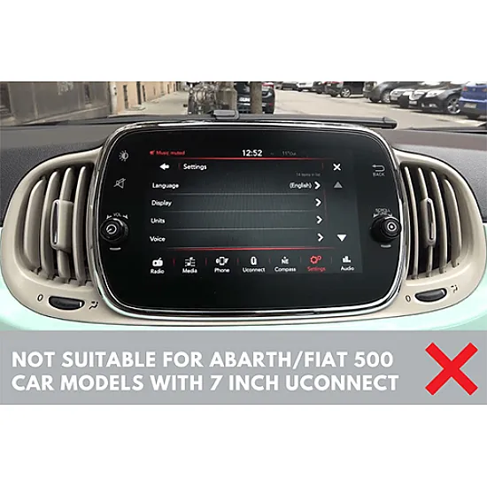 Abarth/ Fiat 500 (2016-2021) Double DIN Car Stereo Upgrade Fitting Kit (Uconnect 5 Inch)
