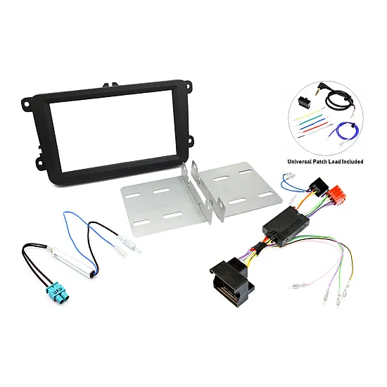 Skoda (Double Fakra) Double DIN Car Stereo Fascia SWC Upgrade Fitting Kit