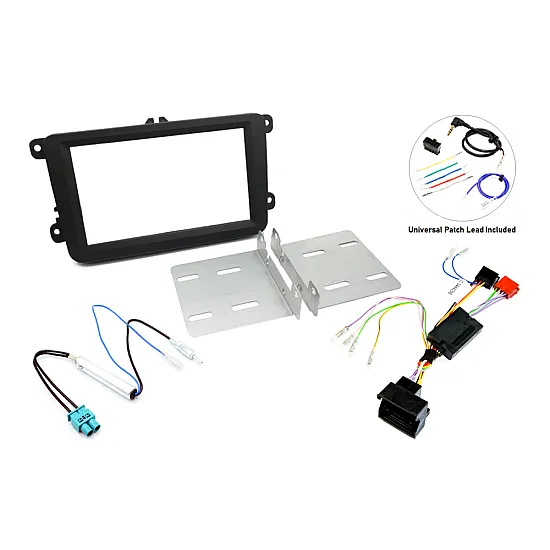 SEAT, Skoda (Highline & Amplified) Double DIN Car Stereo Fascia SWC Fitting Kit