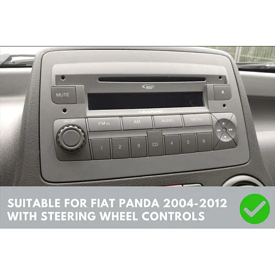 Fiat Panda (2004-2012) Double DIN Car Stereo Fascia, SWC Fitting Kit
