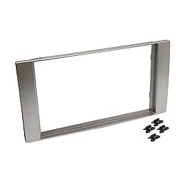 Ford SQUARE RADIO Double DIN Car Stereo Upgrade Fitting Kit (WITH SWC / SILVER)