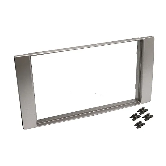 Ford SQUARE RADIO Double DIN Car Stereo Upgrade Fitting Kit (WITHOUT SWC / Silver)