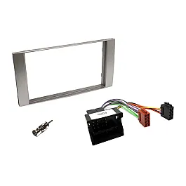 Ford SQUARE RADIO Double DIN Car Stereo Upgrade Fitting Kit (WITHOUT SWC / Silver)