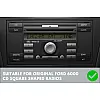 Ford SQUARE RADIO Double DIN Car Stereo Upgrade Fitting Kit (WITH SWC / MATT BLACK)