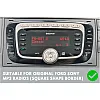 Ford SQUARE RADIO Double DIN Car Stereo Upgrade Fitting Kit (WITH SWC / MATT BLACK)