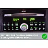 Ford SQUARE RADIO Double DIN Car Stereo Upgrade Fitting Kit (WITH SWC / MATT BLACK)