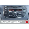 Ford SQUARE RADIO Double DIN Car Stereo Upgrade Fitting Kit (WITH SWC / MATT BLACK)