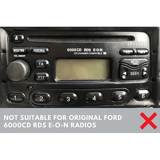Ford SQUARE RADIO Double DIN Car Stereo Upgrade Fitting Kit (WITH SWC / MATT BLACK)