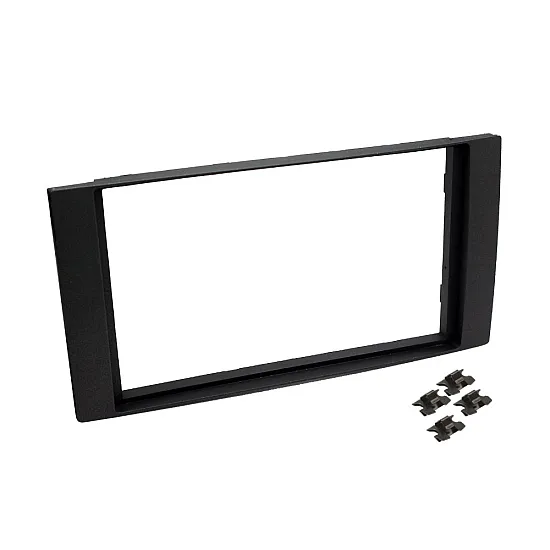 Ford SQUARE RADIO Double DIN Car Stereo Upgrade Fitting Kit (WITH SWC / MATT BLACK)
