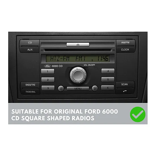 Ford SQUARE RADIO Double DIN Car Stereo Upgrade Fitting Kit (WITHOUT SWC / MATT BLACK)