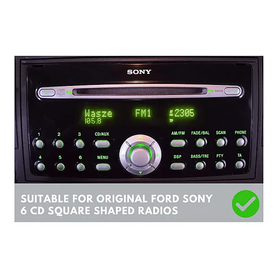 Ford SQUARE RADIO Double DIN Car Stereo Upgrade Fitting Kit (WITHOUT SWC / MATT BLACK)