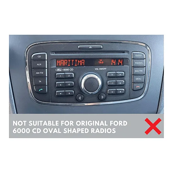 Ford SQUARE RADIO Double DIN Car Stereo Upgrade Fitting Kit (WITHOUT SWC / MATT BLACK)