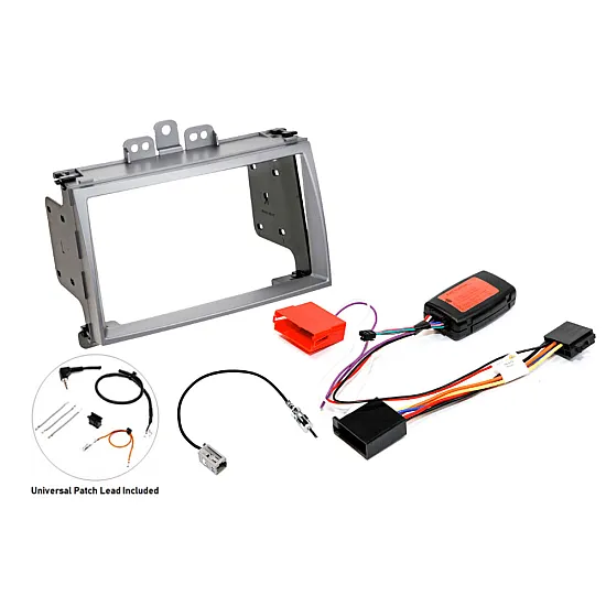 Hyundai i20 (2008-2012) Double DIN Car Stereo Silver Fascia Upgrade Fitting Kit
