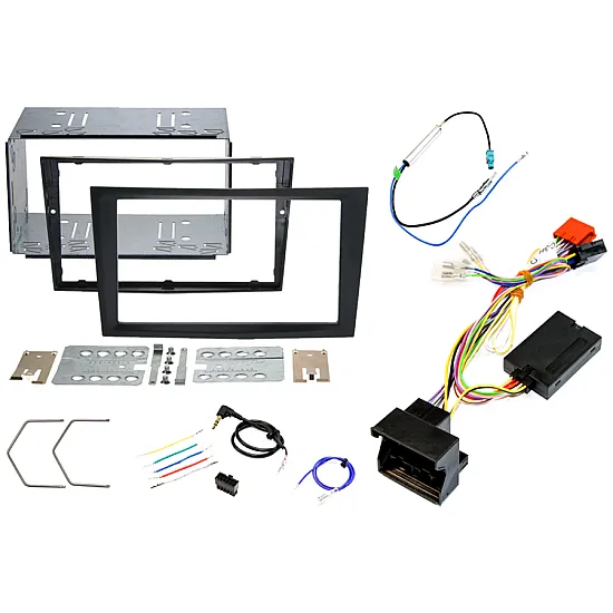 Vauxhall Corsa D Double DIN car stereo upgrade fitting kit with Steering Controls (CHARCOAL)