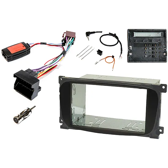 Ford (OVAL Shape Radio) Double DIN Car Stereo Fascia SWC Fitting Kit