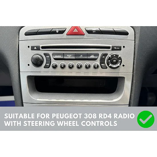 Peugeot 308 (2008-2013) Double DIN Car Stereo SWC Fitting Kit (Silver) Peugeot 308 (2008-2013) Double DIN Car Stereo SWC Fitting Kit (Silver)